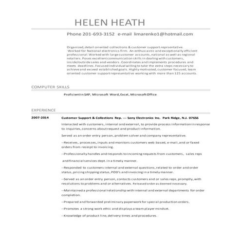 Helen Heath ---RESUME---2015