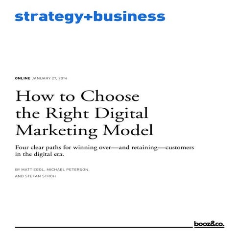 How to Choose the Right Digital Marketing Model