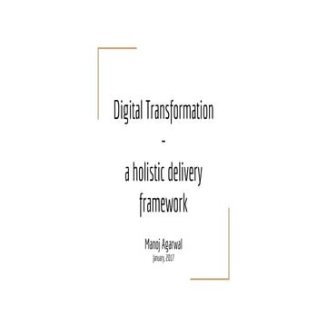 Digital Transformation - Holistitic Delivery Framework