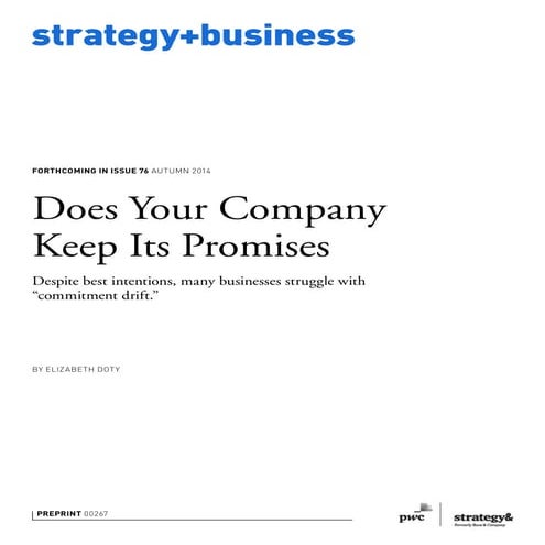 Does Your Company Keep Its Promises