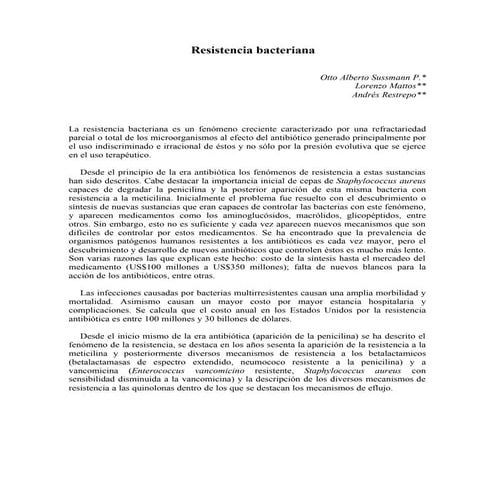 Resistencia Bacteriana