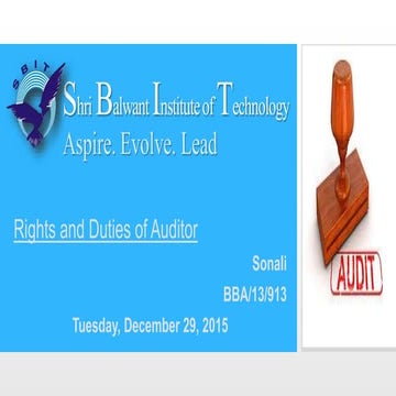 duties and rights of auditor