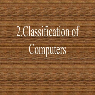 Classification of Computers | PPT