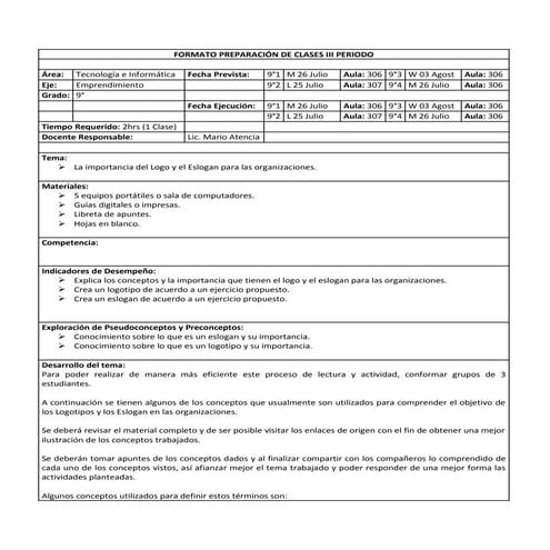 002 formato preparación de clases   logotipo y eslogan
