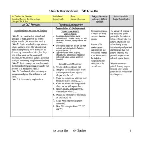 002 Kufi Hat Warm And Cool Color Shape Patterns