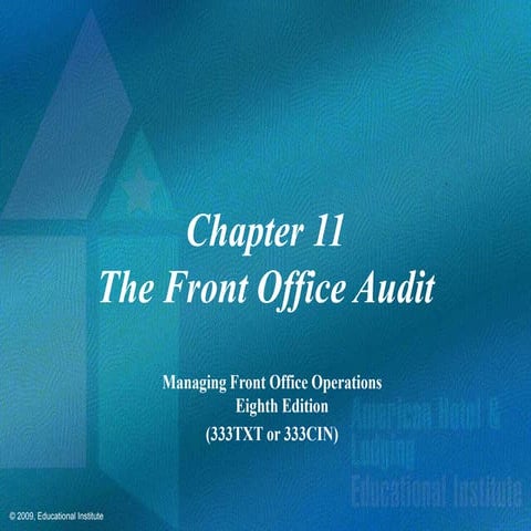 THE FRONT OFFICE AUDIT