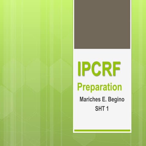 IPCRF presentation