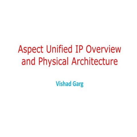 Aspect Unified IP Overview and Physical Architecture