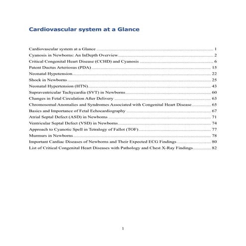 Cardiovascular system of newborn at a glance- neonatology