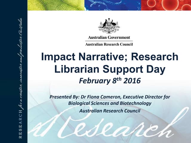 Impact Narrative; Research Librarian Support Day February 8th 2016