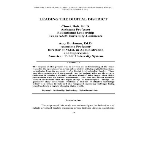 Dr. Chuck Holt and Dr. Amy Burkman, NATIONAL FORUM OF EDUCATIONAL ADMINISTRAT...