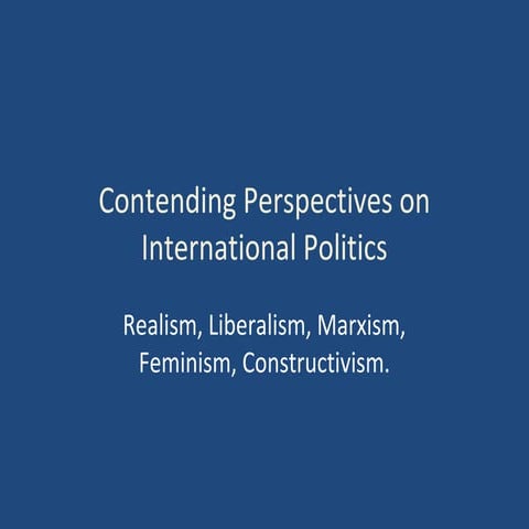  contending perspectives on international politics