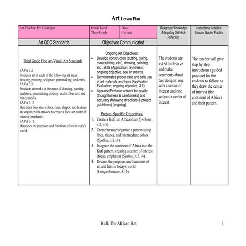 003 Kufi Afrian Hat Center Of Interest Pattern