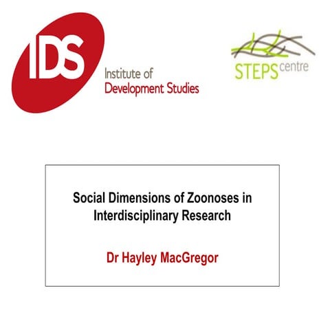 Social dimensions of zoonoses in interdisciplinary research