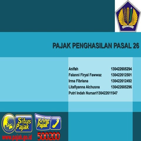 Pajak Penghasilan Pasal 26 | PPT