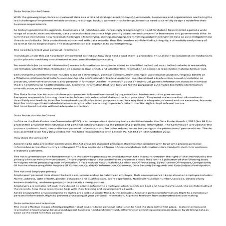 Data Protection In Ghana