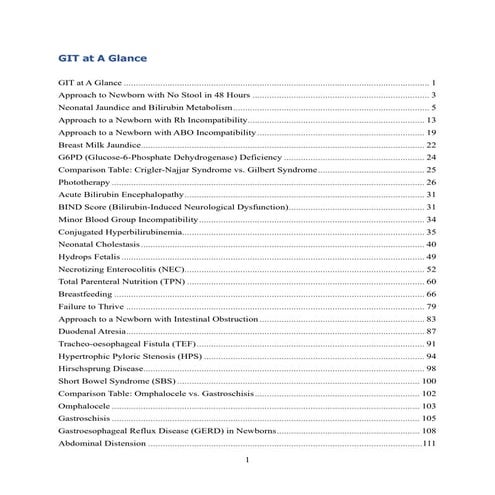 Gastrointestinal system at a glance - neonatology
