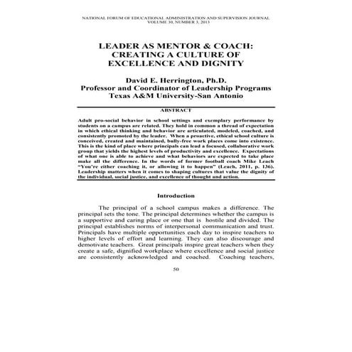 www.nationalforum.com - Dr. David E. Herrington, Professor and Coordinator of...