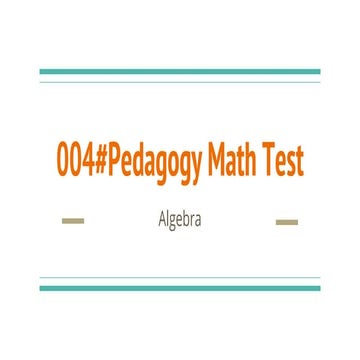 004#pedagogy math test