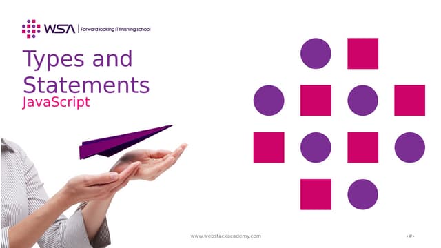  JavaScript - Chapter 4 - Types and Statements