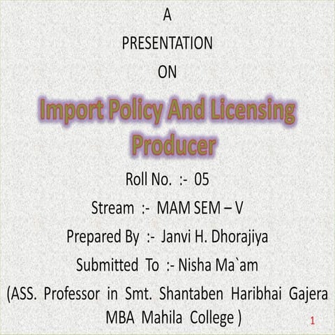 import policy &licensing procedure | PPT