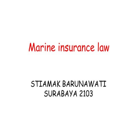 marine insurance law