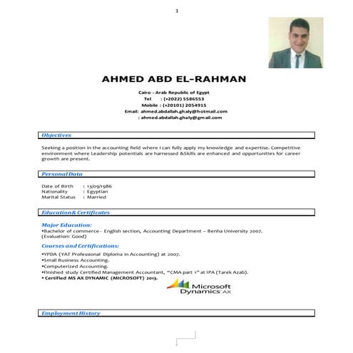 Ahmed Abdallah Cv