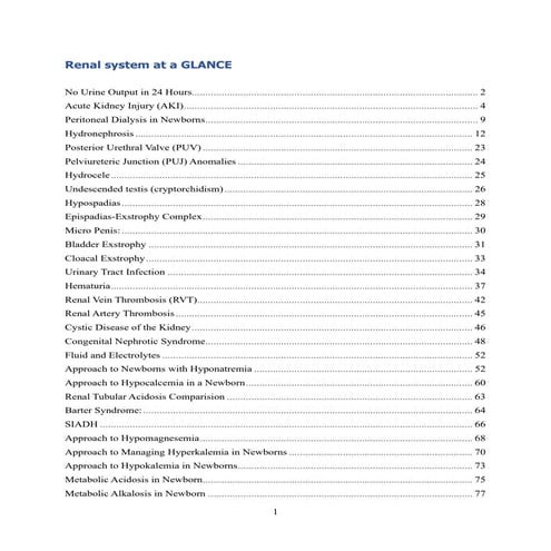 Renal system of newborn at a glance- neonatology