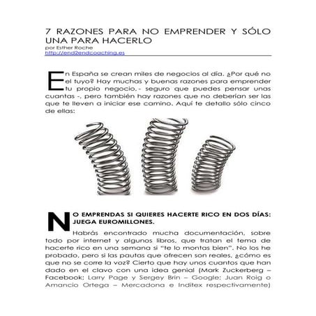 7 razones para NO emprender y sólo una para sí hacerlo