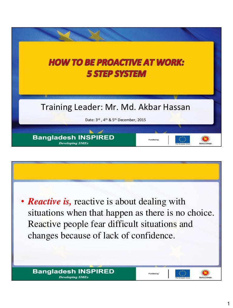 006. how to be proactive at work