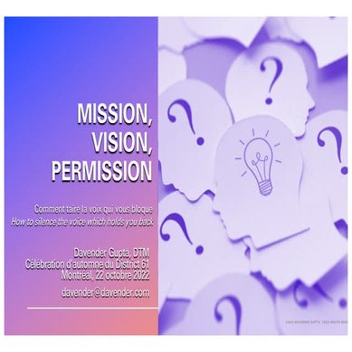 Mission, Vision, Permission: How to silence the voice that holds you back