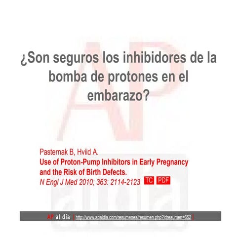 ¿Son seguros los inhibidores de la bomba de protones en el embarazo?