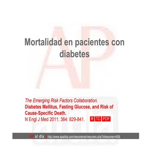 Mortalidad en los pacientes con diabetes