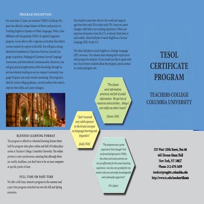 Teaching English to Speakers of Other Languages (TESOL) Certificate of ...