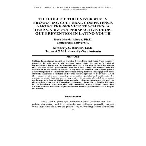 Dr. Rosa Maria Abreo and Dr. Kimberly S. Barker, NATIONAL FORUM OF EDUCATIONA...