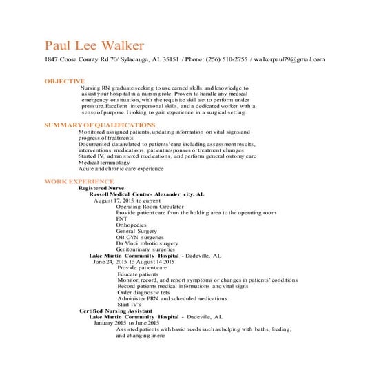 Paul Walker resume 1