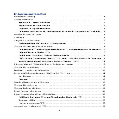 Endocrinology of the newborn- neonatology