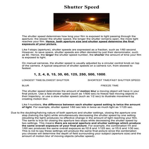 006 shutter speed shandout
