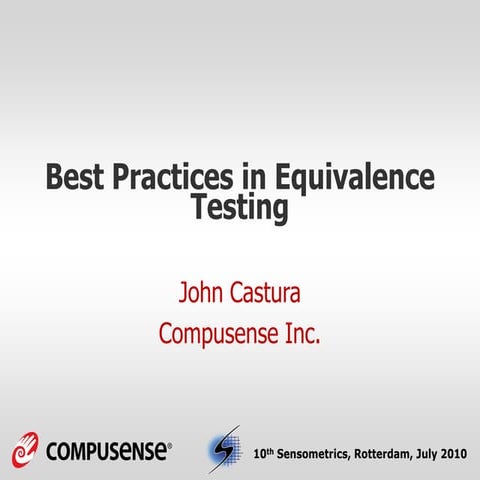 Best Practices in Equivalence Testing