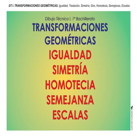 TRANSFORMACIONES GEOMÉTRICAS. IGUALDAD, SIMETRÍA, SEMEJANZA, HOMOTECIA. DIBUJ...