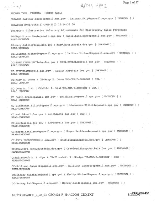 Global Climate Change Science FOIA ...