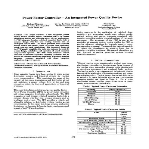power factor controlling using intregarted device controller