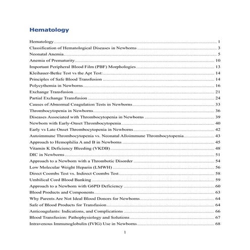hematology of the newborn at  a glance- neonatology