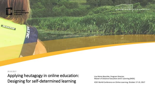 Applying heutagogy in online education:  Designing for self-determined learning