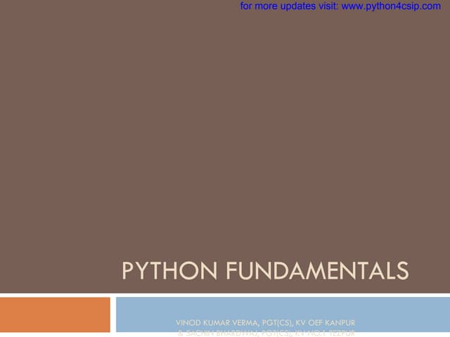 008 FEATURES OF PYTHON for teaching school