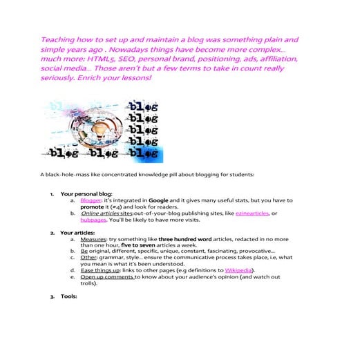 Blogging for students