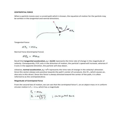 009 centripetal force