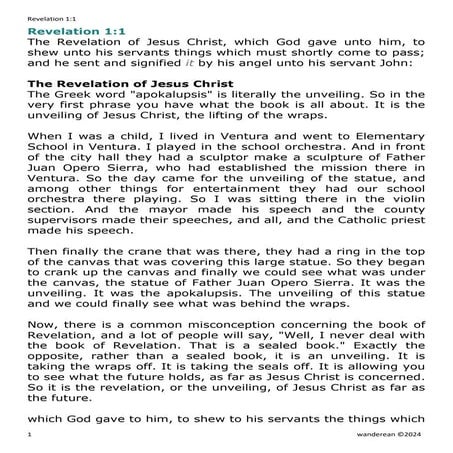 Revelation 1:1 - Collection of Commentaries by wanderean | PDF