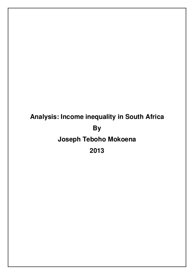 Income Inequality In South Africa Report