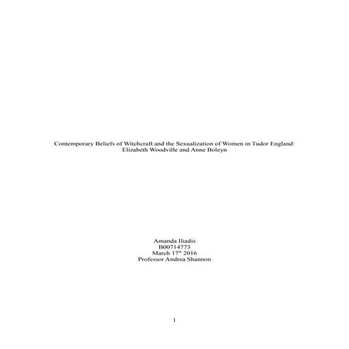 Research Paper- Tudor England